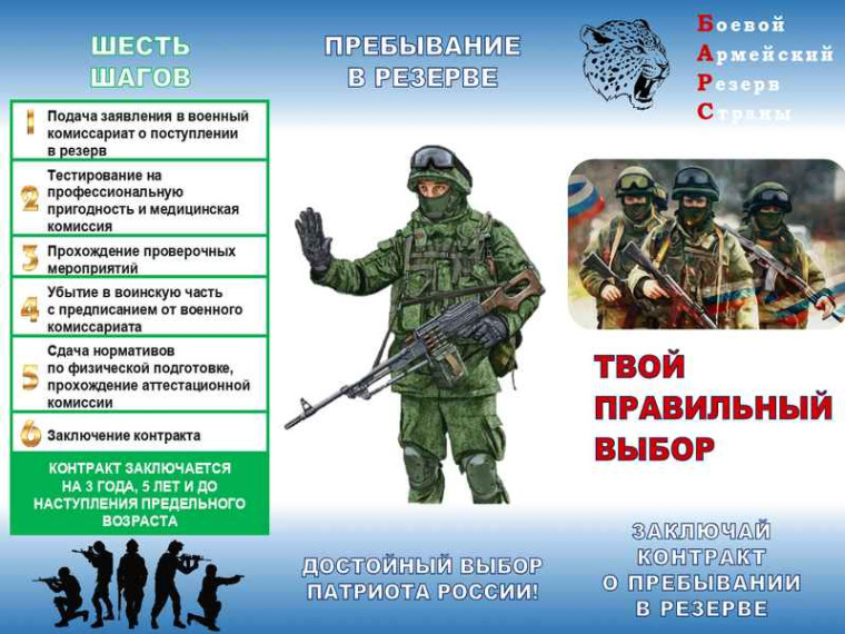 Министерство обороны РФ ведет набор в добровольческие отряды &quot;Барс&quot;.